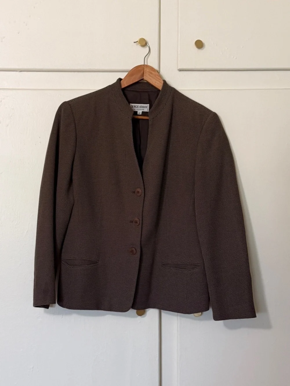 Giorgio Armani Women's Dark Brown Tailored Blazer - Picture 1 of 6